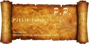 Pitlik Petur névjegykártya